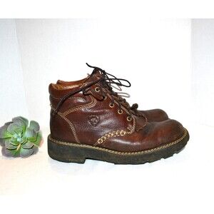 Vintage Work Boots Unisex Leather Fab for Fashion Too